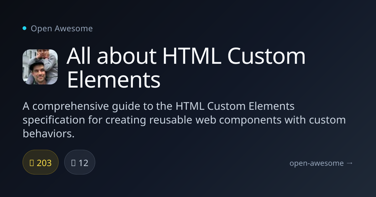 All about HTML Custom Elements — Guide to Web Components | Open Awesome