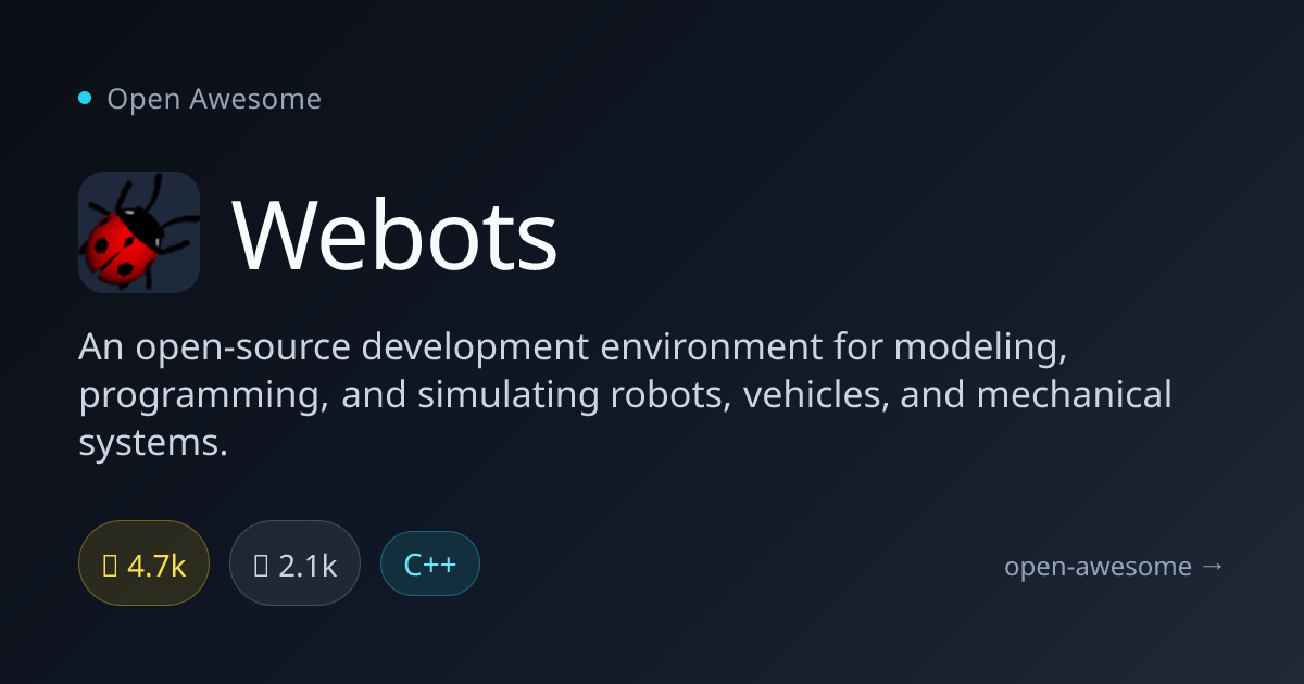 Webots — Robot Simulation Environment | Open Awesome