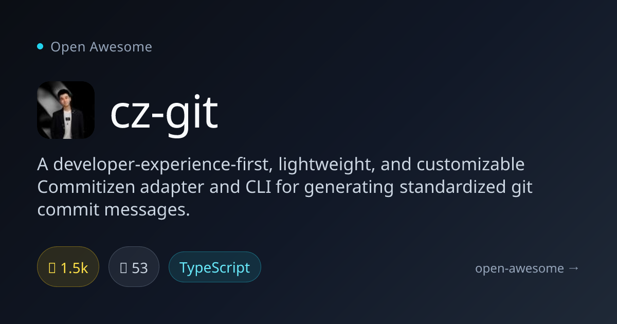 cz-git — Commitizen Adapter for Git Messages | Open Awesome