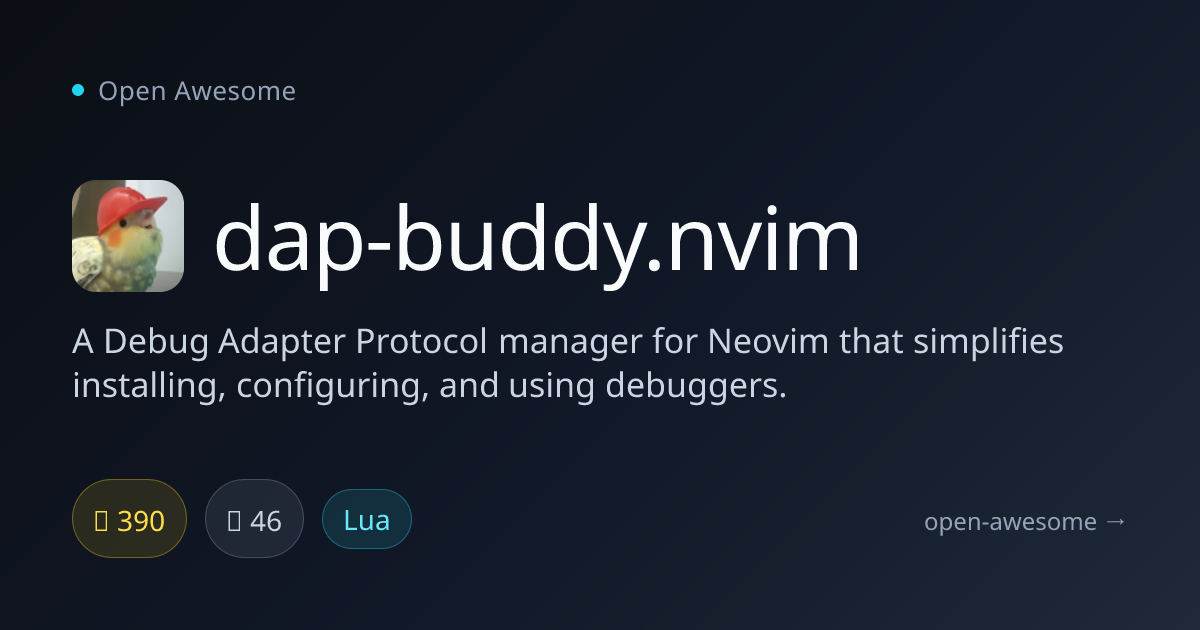 dap-buddy.nvim — Neovim Debug Adapter Manager | Open Awesome