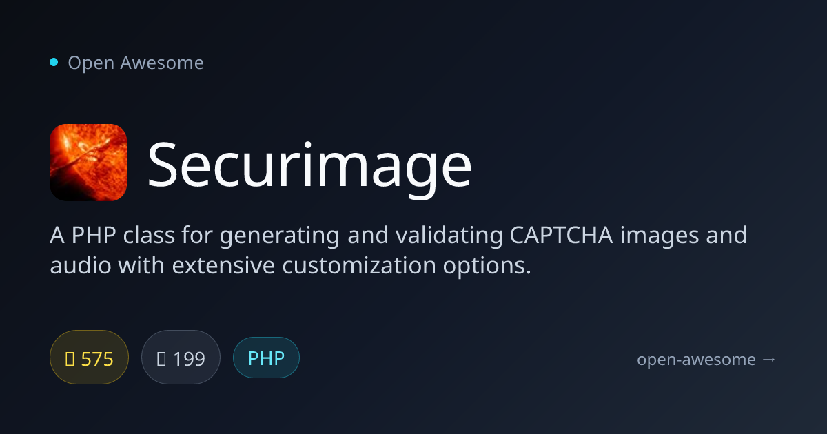 Securimage — PHP CAPTCHA Generation & Validation | Open Awesome