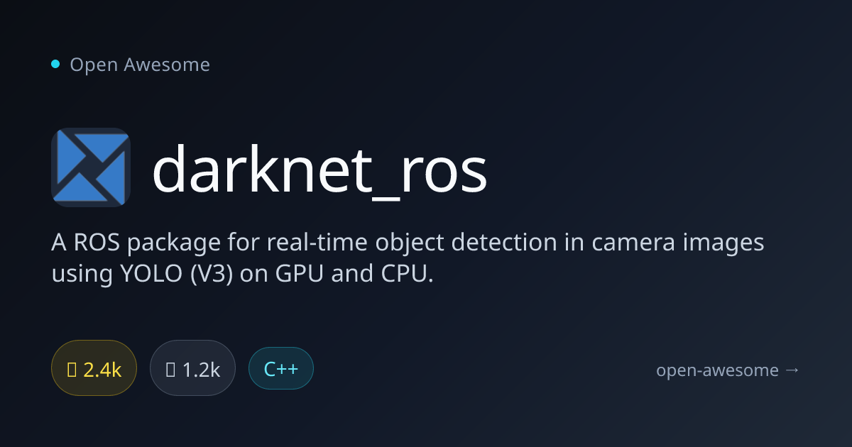darknet_ros — ROS YOLO Object Detection Package | Open Awesome