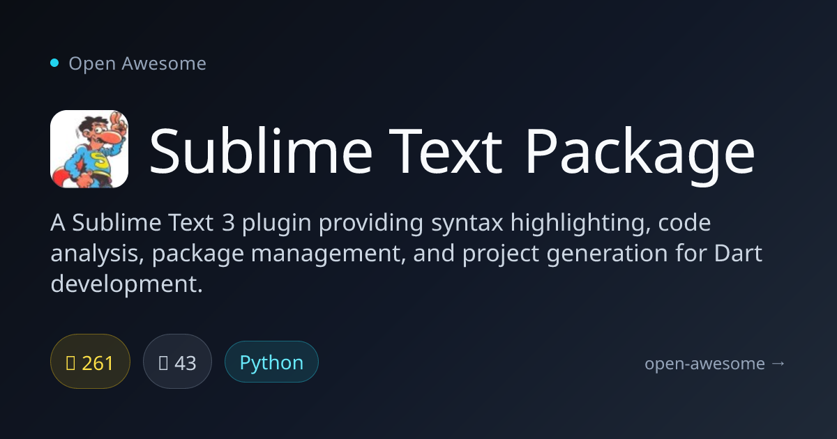 Sublime Text Package — Dart Development Plugin for Sublime | Open Awesome