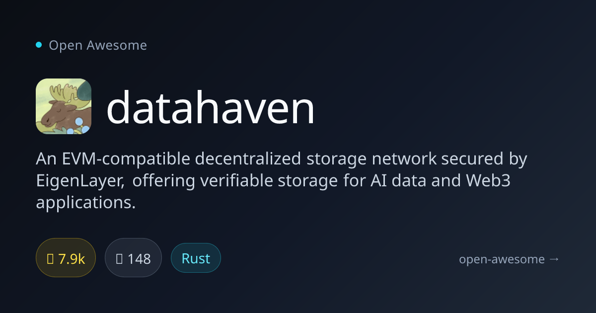 datahaven — EVM Decentralized Storage Network | Open Awesome