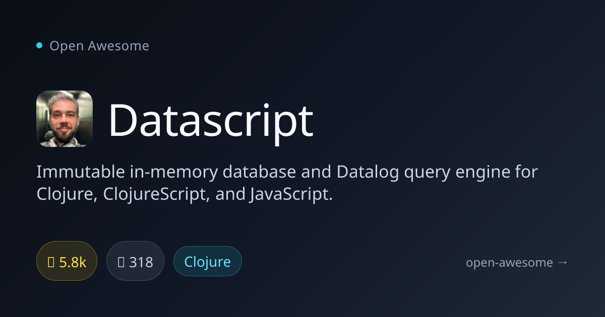 Datascript — Immutable In-Memory Database | Open Awesome