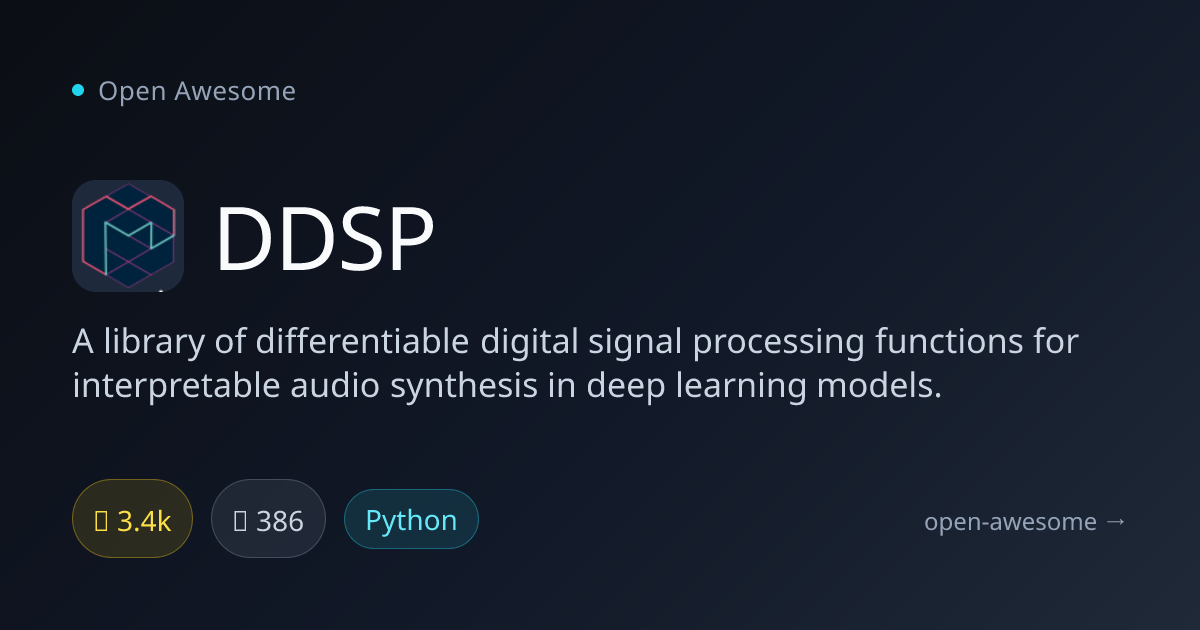 DDSP — Differentiable Audio Synthesis Library | Open Awesome