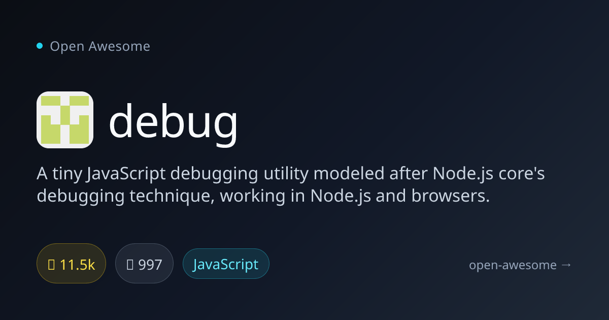 debug — Tiny JavaScript Debugging Utility | Open Awesome