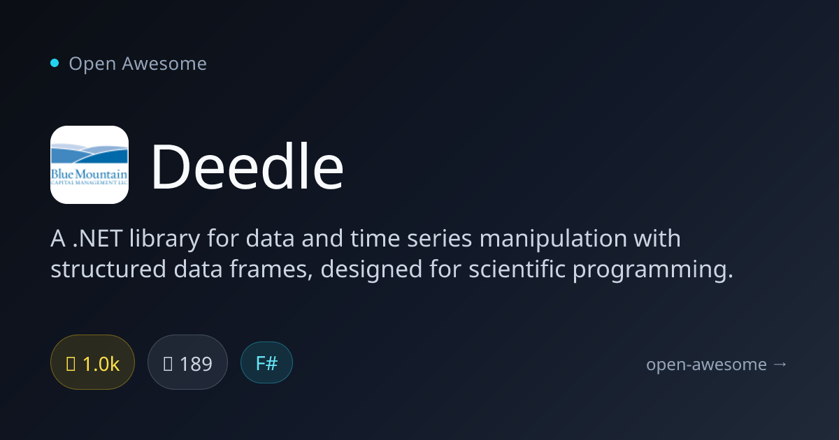 Deedle — .NET Data & Time Series Library | Open Awesome