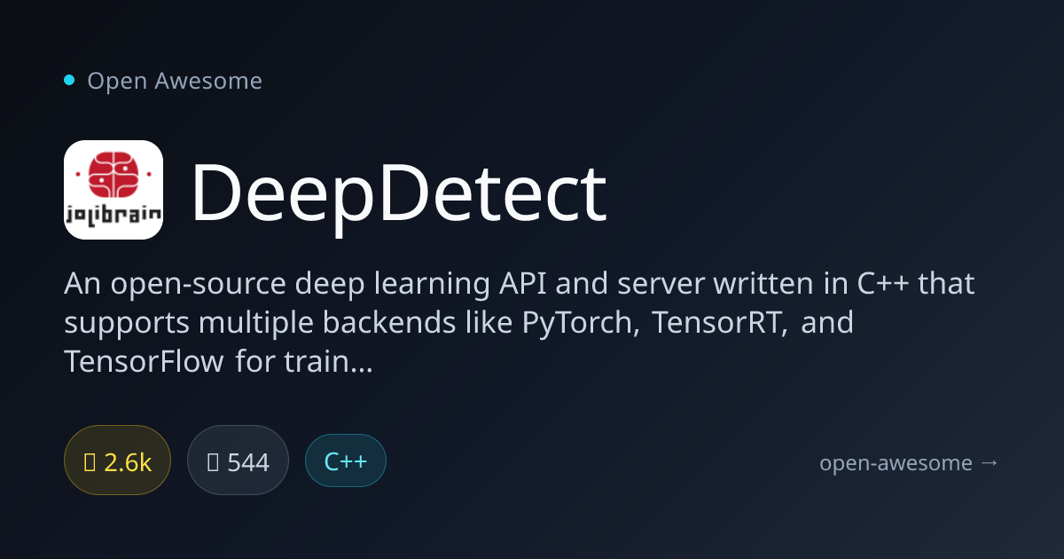 DeepDetect — C++ Deep Learning API & Server | Open Awesome