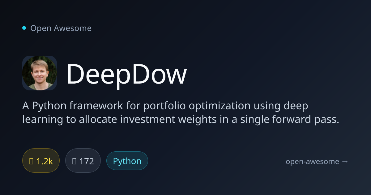 DeepDow — Deep Learning Portfolio Optimizer | Open Awesome
