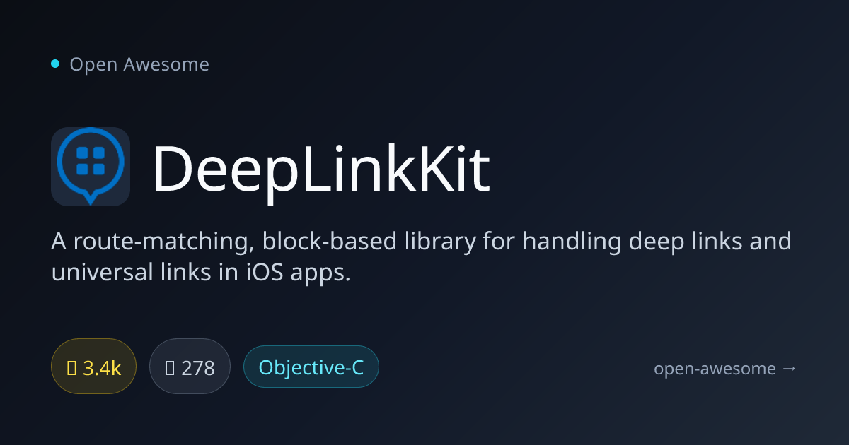 DeepLinkKit — iOS Deep Link Handler Library | Open Awesome