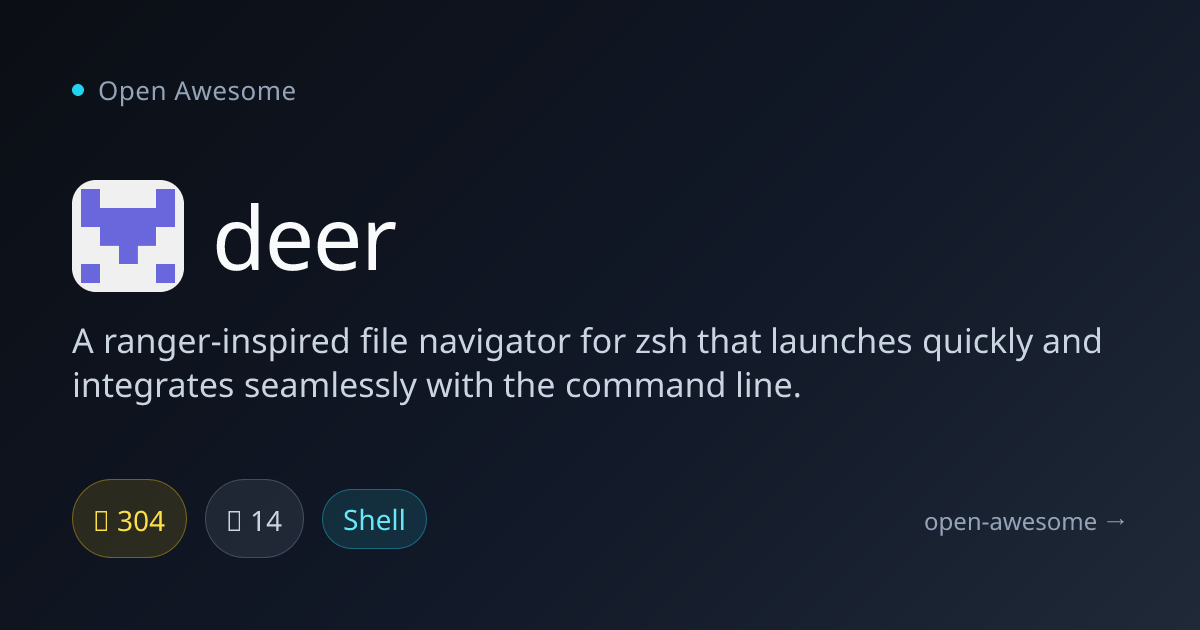 deer — Zsh File Navigator | Open Awesome