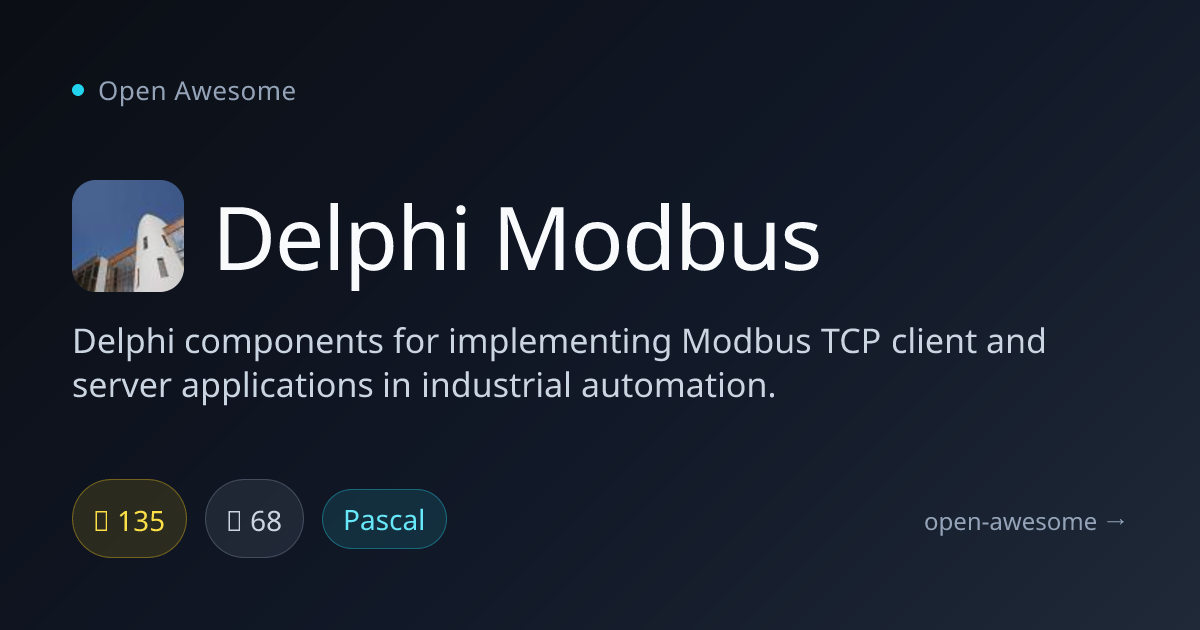 Delphi Modbus — Delphi Modbus TCP Components | Open Awesome