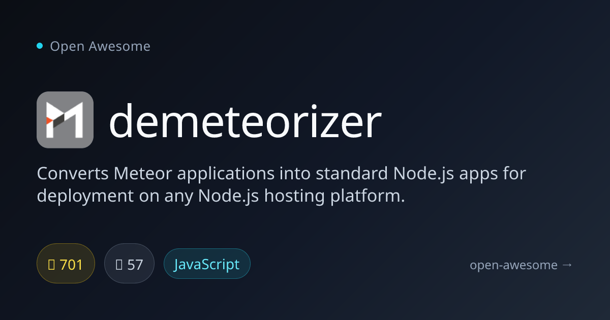 demeteorizer — Meteor to Node.js Converter | Open Awesome