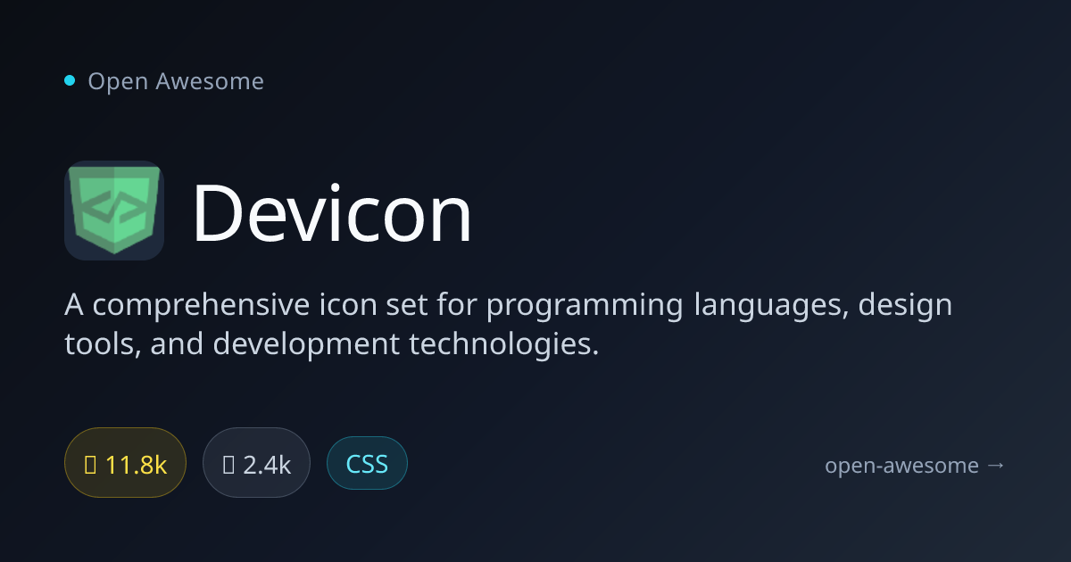 Devicon — Programming & Dev Tech Icons | Open Awesome