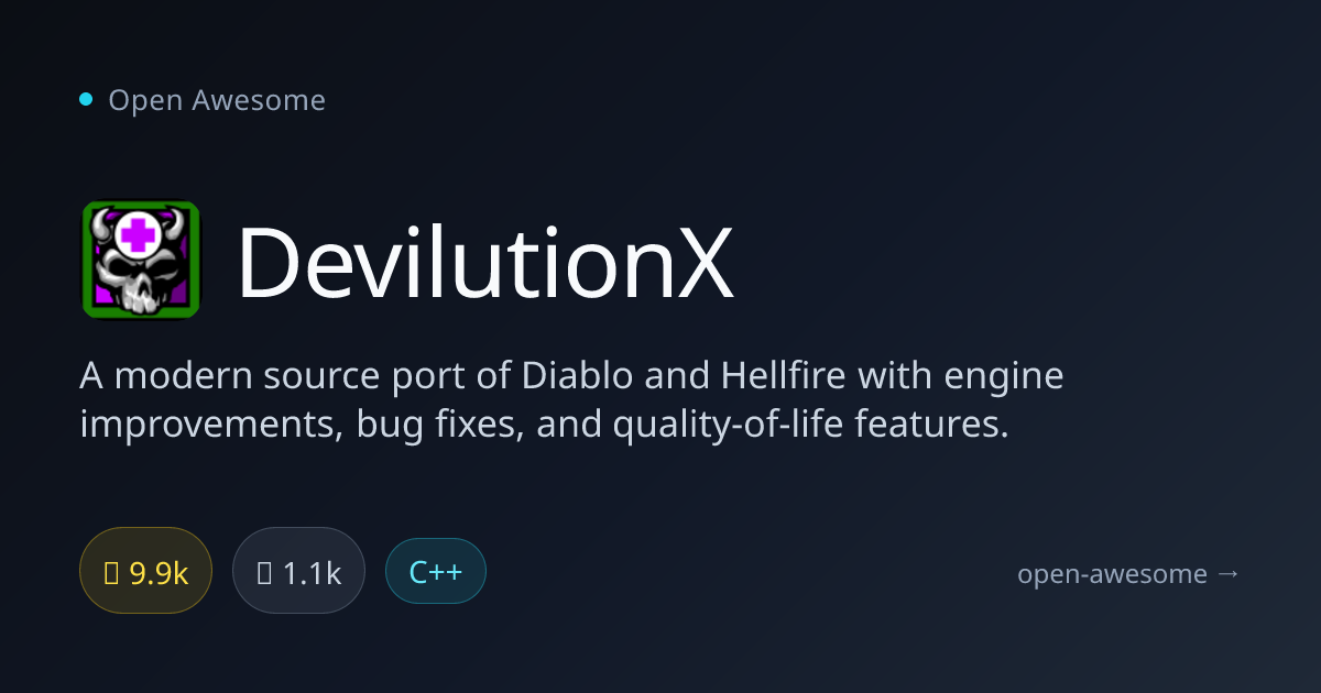 DevilutionX — Modern Diablo Source Port | Open Awesome