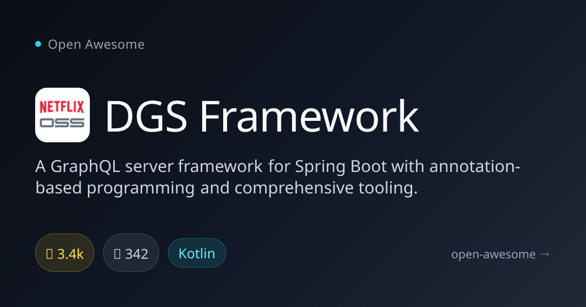DGS Framework — GraphQL Server for Spring Boot | Open Awesome