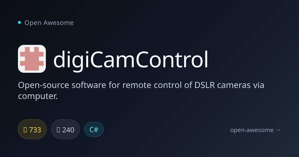 digiCamControl — DSLR Remote Control Software | Open Awesome