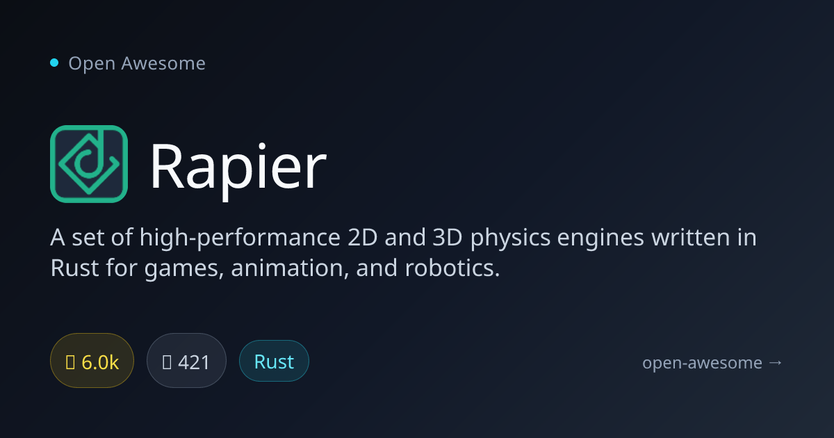 Rapier — High-Performance Rust Physics Engine | Open Awesome