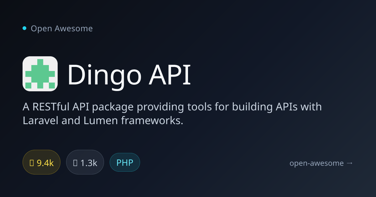 Dingo API — RESTful API Package for Laravel | Open Awesome
