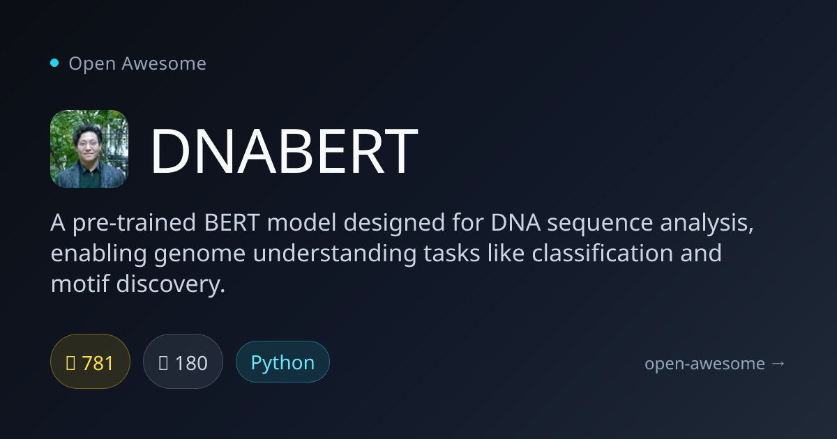 DNABERT — BERT Model for DNA Sequence Analysis | Open Awesome