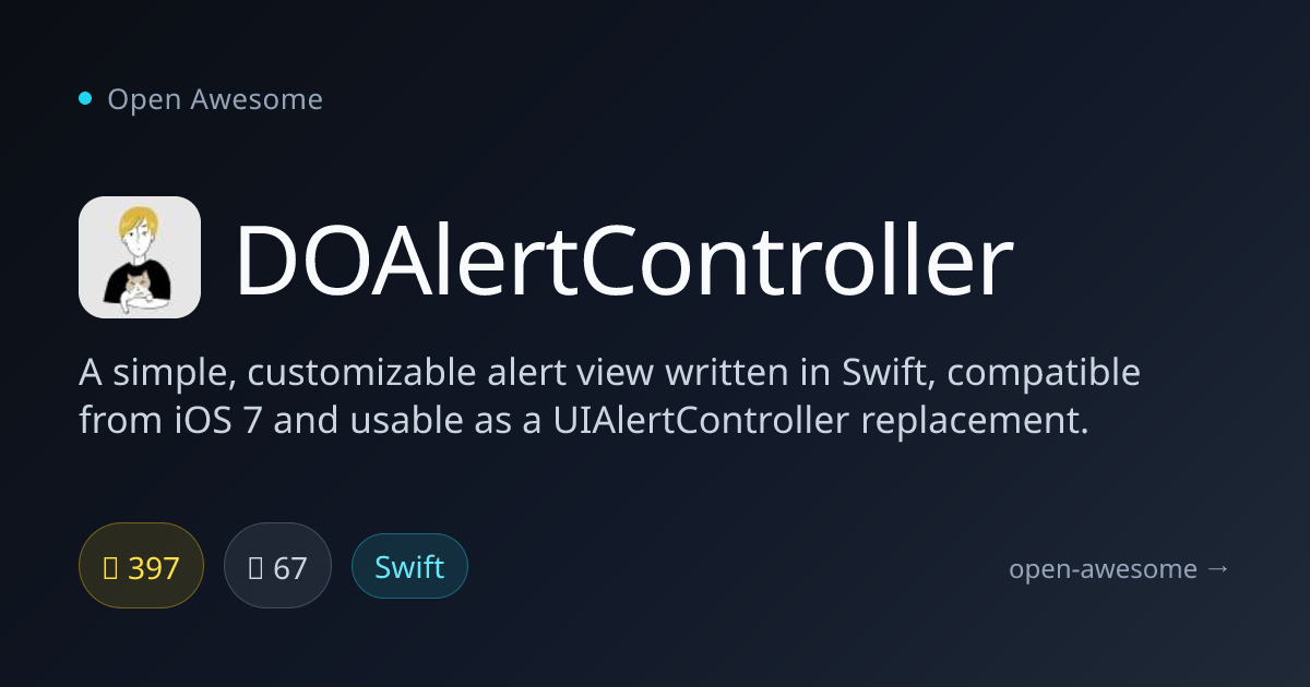 DOAlertController — Customizable Swift Alert View | Open Awesome
