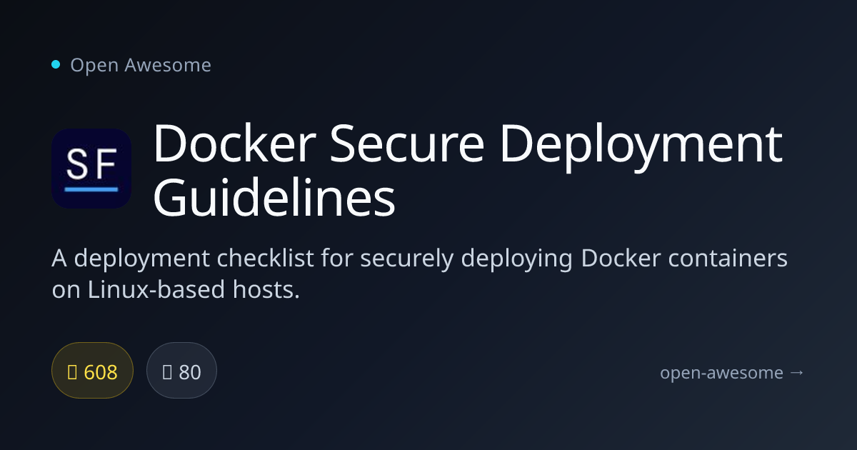 Docker Secure Deployment Guidelines — Docker Security Checklist | Open ...