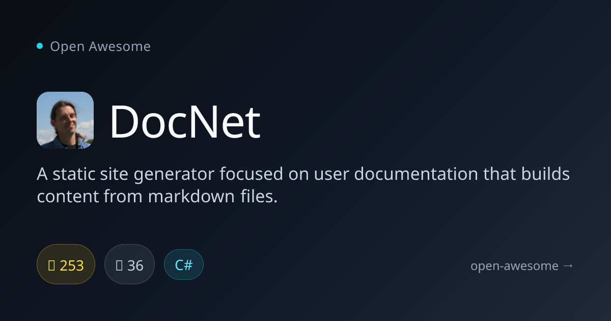 DocNet — Static Documentation Site Generator | Open Awesome