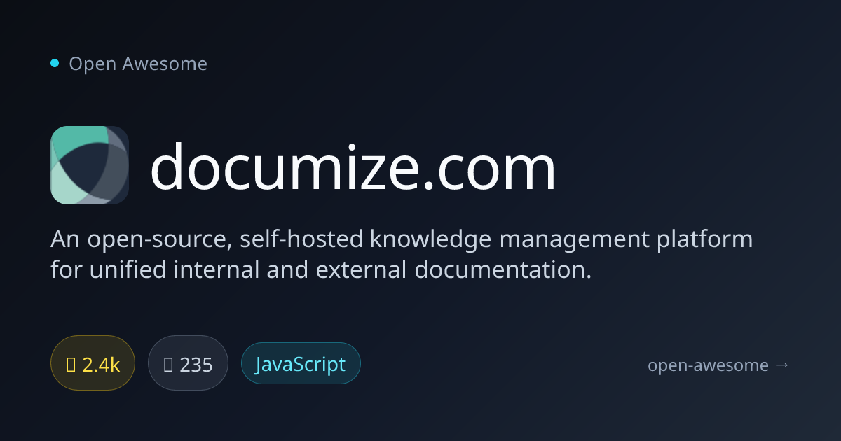 documize.com — Self-Hosted Knowledge Management Platform | Open Awesome