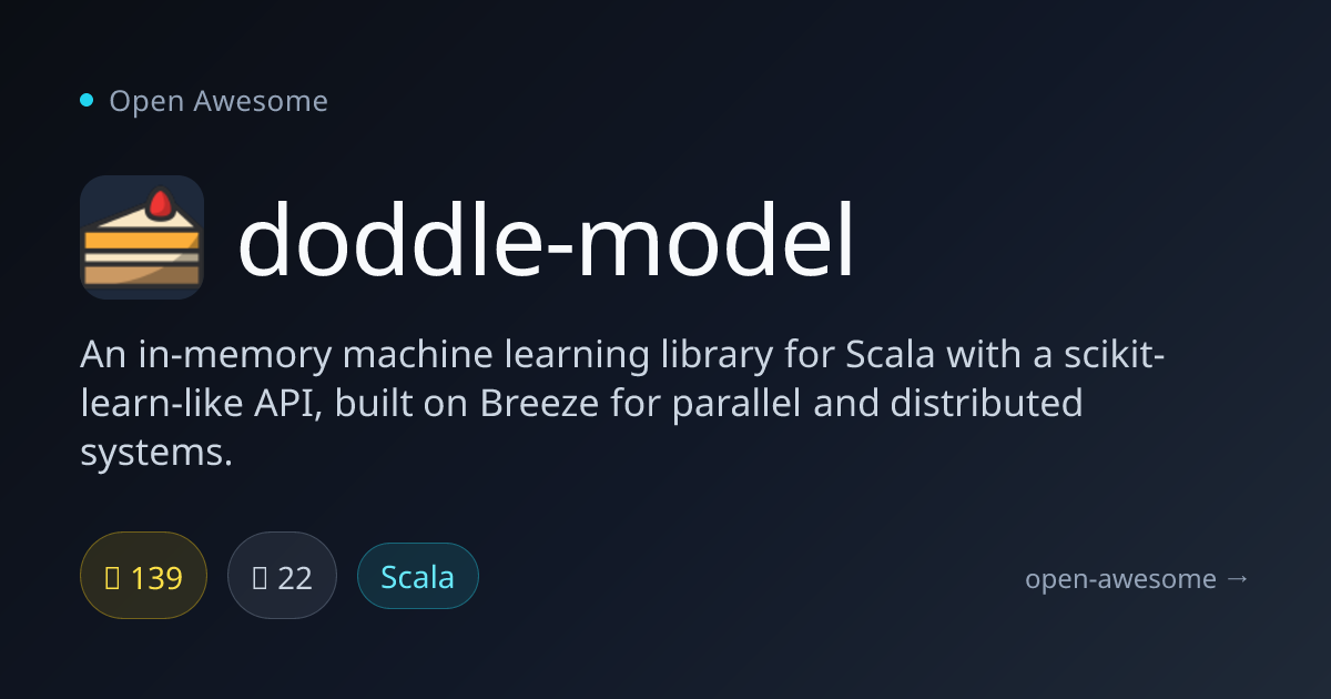 doddle-model — In-Memory ML Library for Scala | Open Awesome