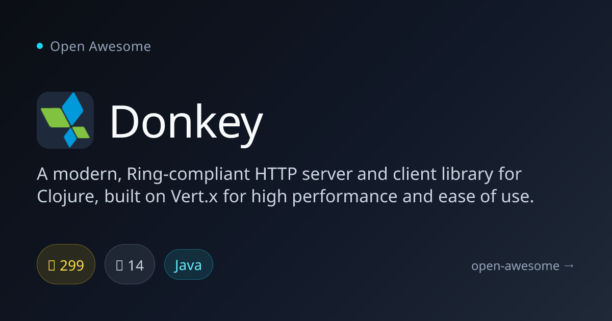 Donkey — Clojure HTTP Server & Client Library | Open Awesome