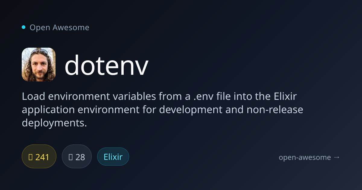 dotenv — Elixir Environment Variables Loader | Open Awesome