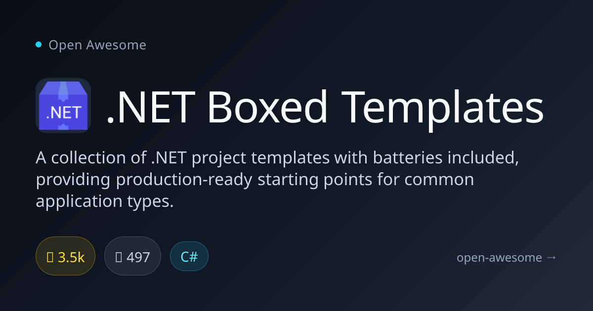 .NET Boxed Templates — Production-Ready .NET Templates | Open Awesome