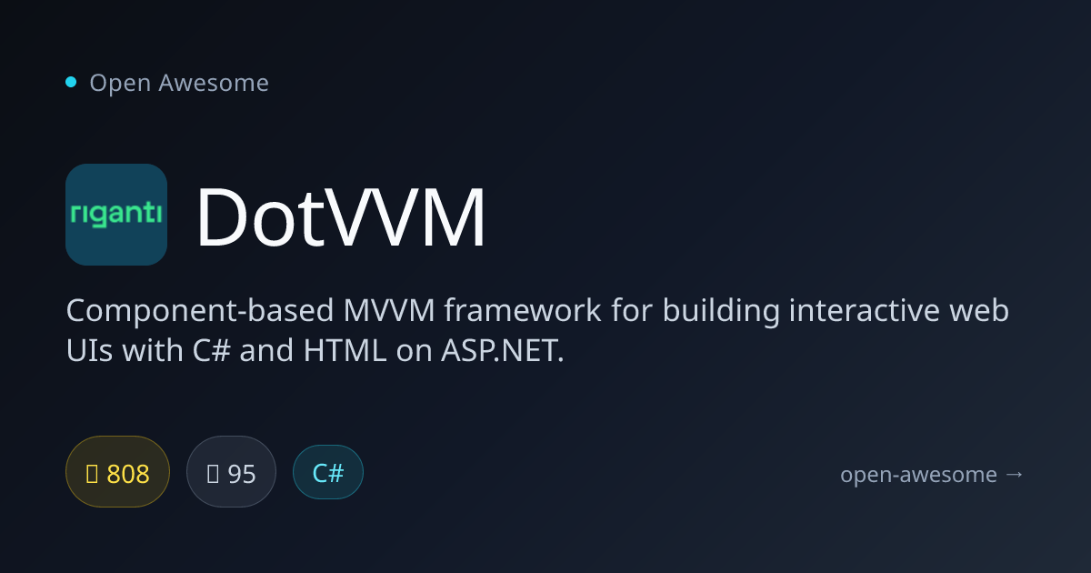 DotVVM — C# MVVM Web UI Framework | Open Awesome