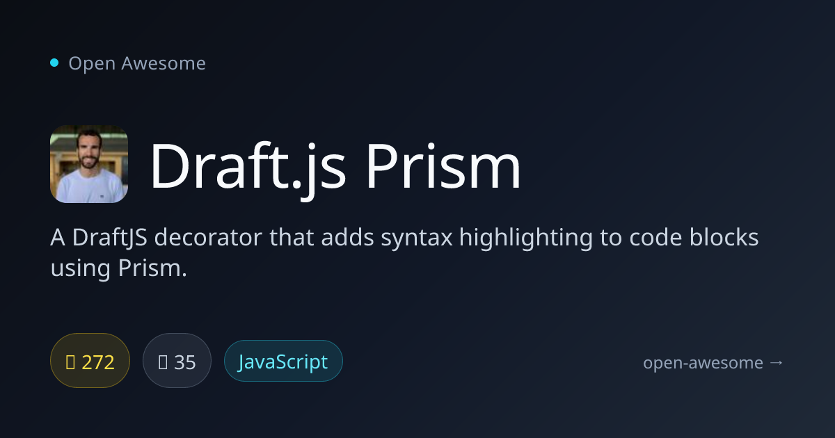 Draft.js Prism — DraftJS Syntax Highlighter | Open Awesome
