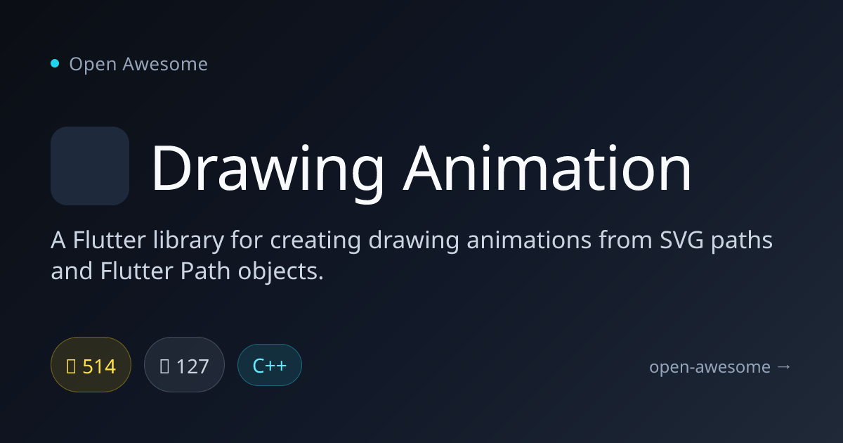 Drawing Animation — Flutter SVG Drawing Animations | Open Awesome