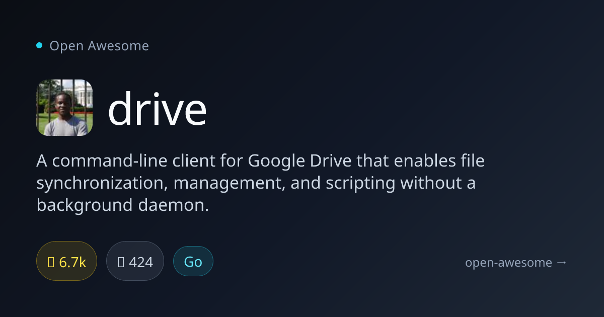 drive — Command-Line Google Drive Client | Open Awesome