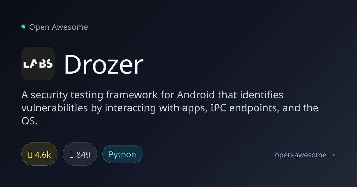 Drozer — Android Security Testing Framework | Open Awesome