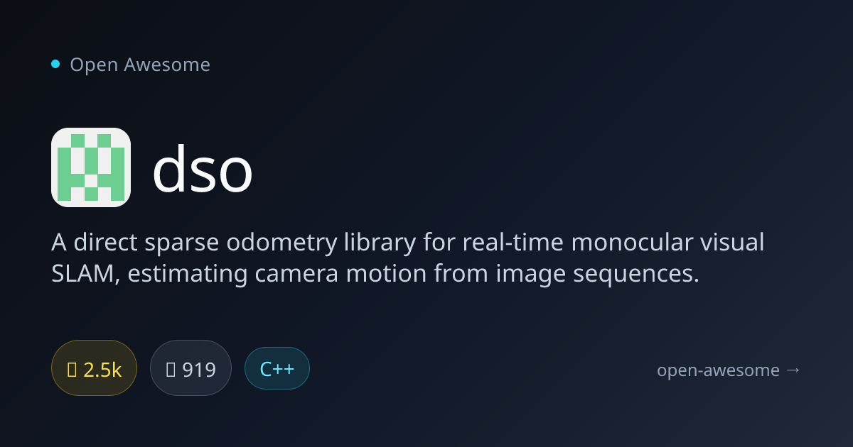 dso — Direct Sparse Visual SLAM Library | Open Awesome