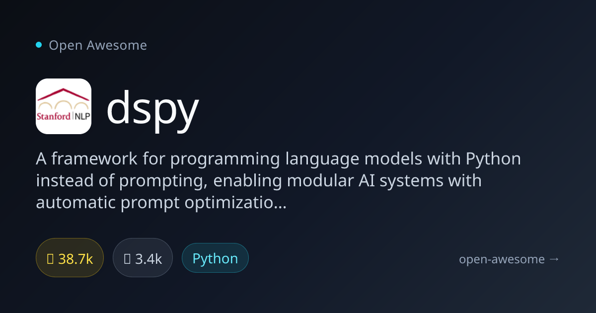 dspy — Python Framework for Language Models | Open Awesome