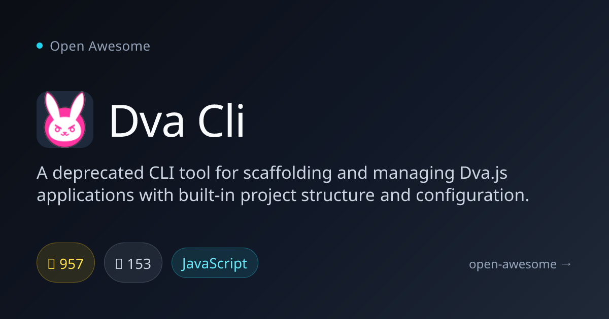 Dva Cli — Deprecated Dva.js CLI Tool | Open Awesome