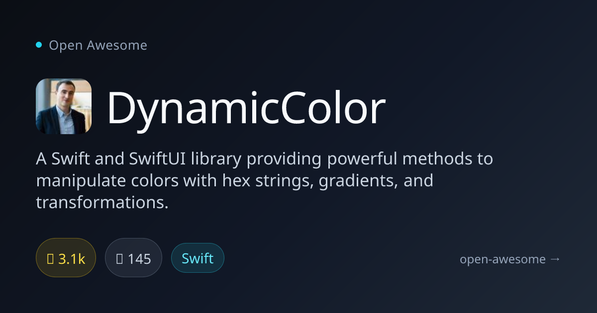 DynamicColor — Swift Color Manipulation Library | Open Awesome