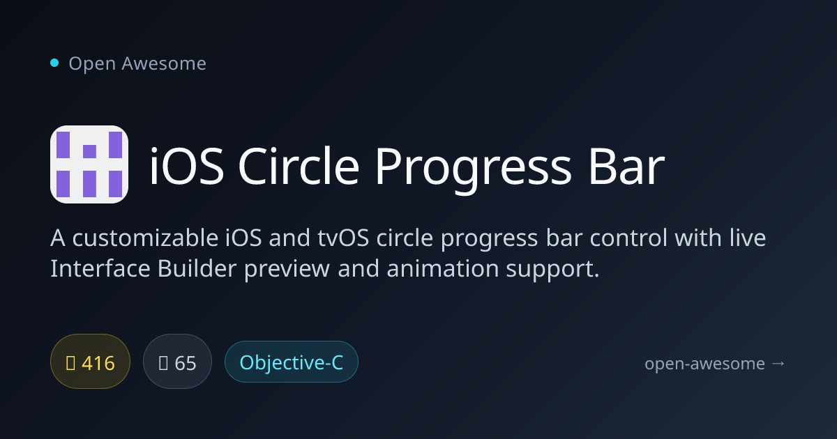 iOS Circle Progress Bar — Customizable Circle Progress Bar | Open Awesome