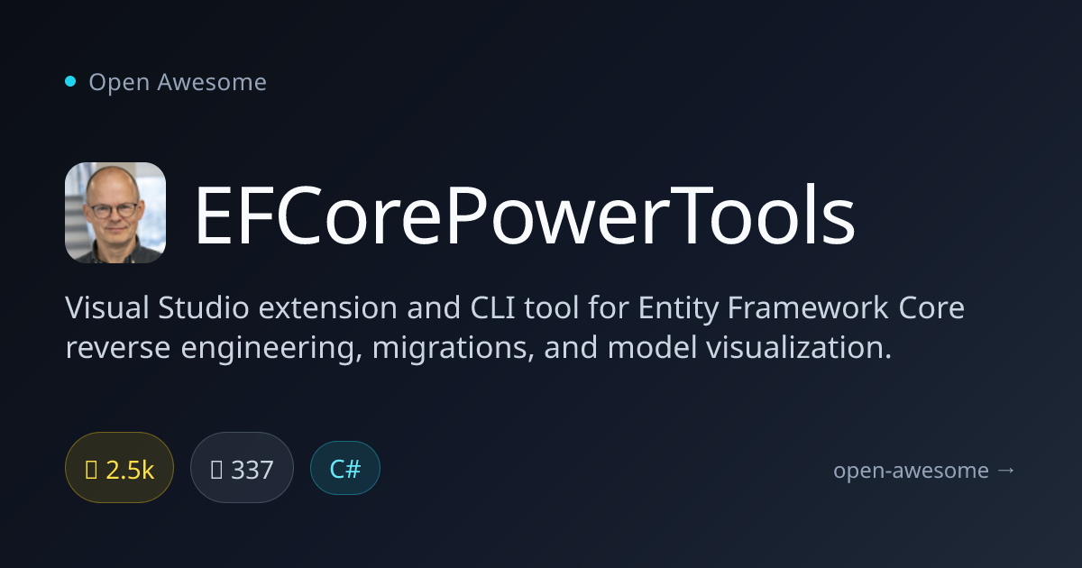 EFCorePowerTools — EF Core Reverse Engineering Tool | Open Awesome