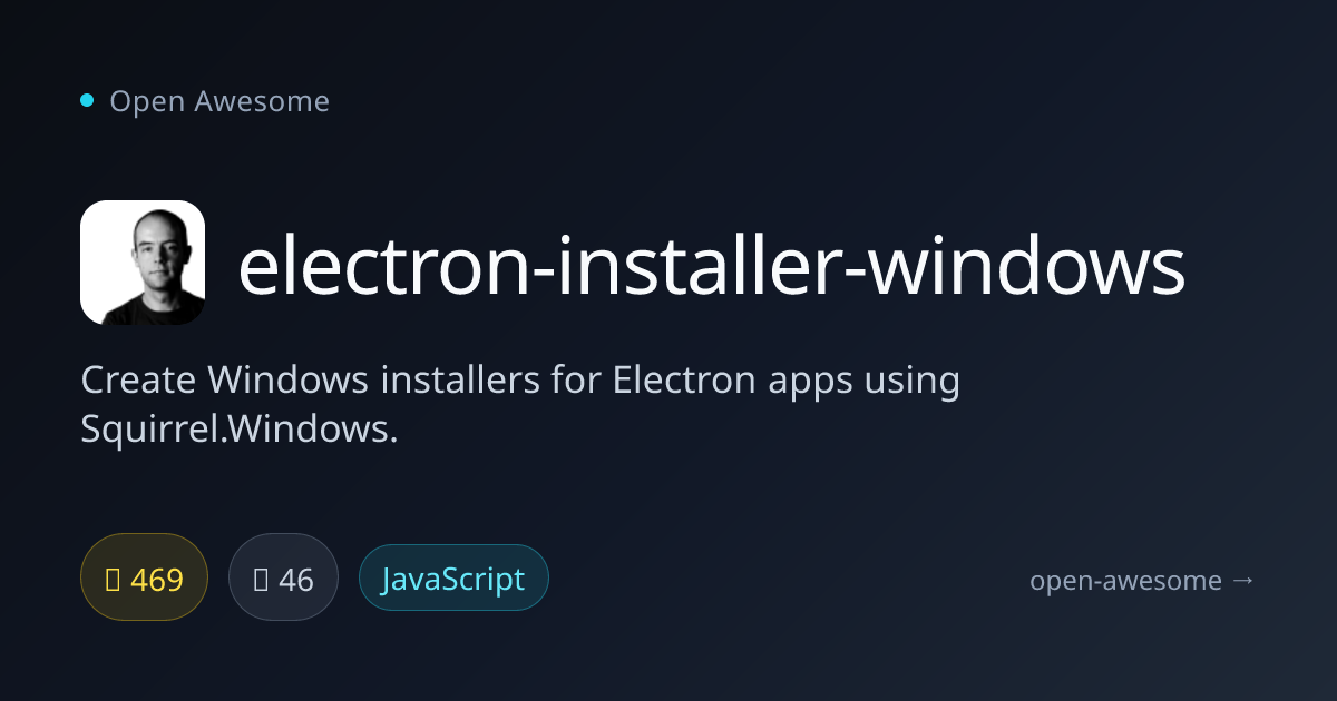 electron-installer-windows — Windows Installer for Electron Apps | Open ...