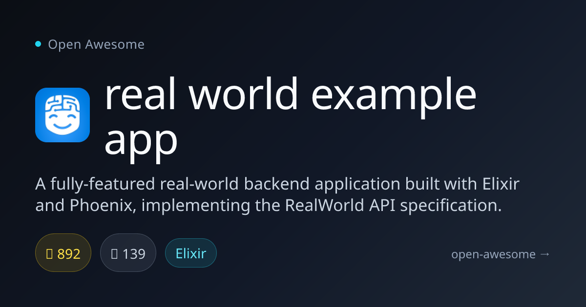 real world example app — Elixir Phoenix RealWorld Backend App | Open ...