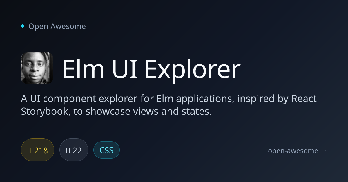 Elm UI Explorer — Elm Component Storybook Explorer | Open Awesome
