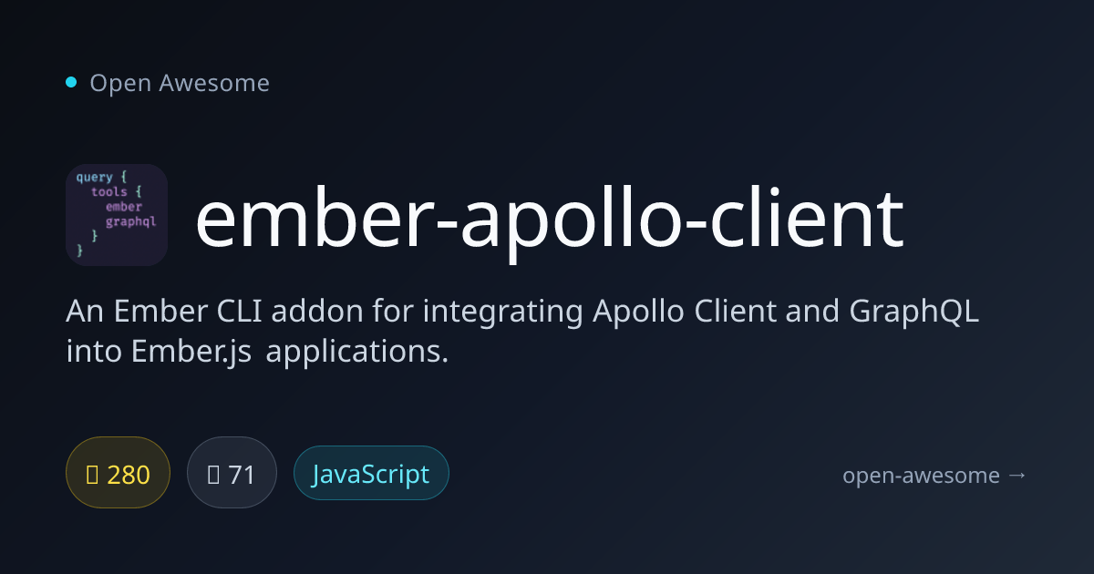ember-apollo-client — Apollo Client Integration for Ember | Open Awesome