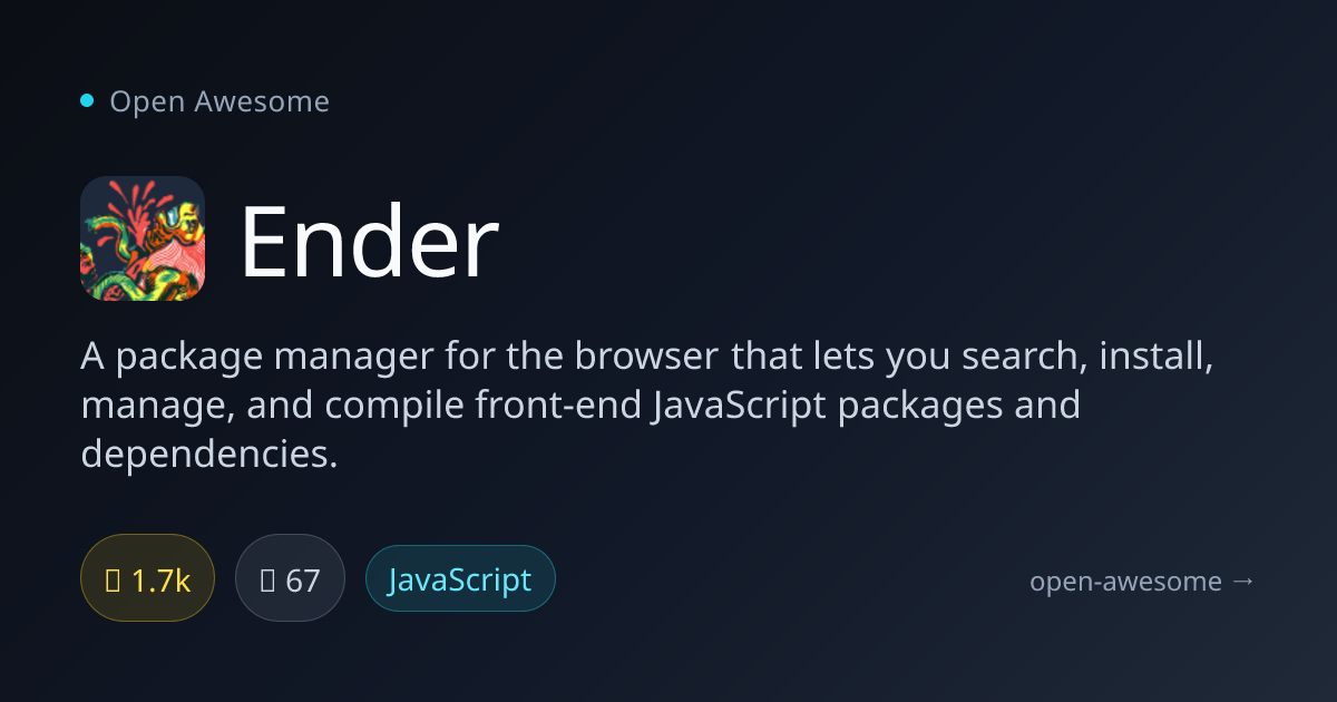 Ender — Browser Package Manager | Open Awesome