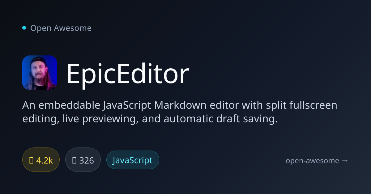 EpicEditor — Embeddable Markdown Editor | Open Awesome
